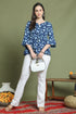 Blue Pure Cotton Jaipuri Printed Short Top