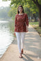 Brown Pure cotton Jaipuri Printed Short Top