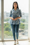 Women Sky Blue Pure Cotton Jaipuri Printed Short Top