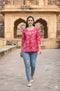 Pink Pure Cotton Jaipuri Printed Short Top