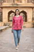 Pink Pure Cotton Jaipuri Printed Short Top