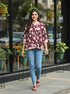 Wine Pure Cotton Jaipuri Printed Short Top