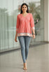 Peach Pure Cotton Bandhani Printed Short Top