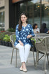 Blue Pure Cotton Jaipuri Printed Short Top