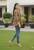 Beige Pure Cotton Floral Printed Short Top