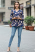 Blue Pure Cotton Floral Printed Short Top