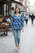 Blue Pure Cotton Jaipuri Printed Short Top