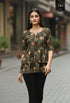 Green Pure Cotton Floral Printed Short Top