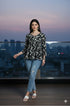 Black Pure Cotton Jaipuri Printed Short Top