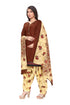 Brown Cotton Blend Printed Ready to Wear Patiala Salwar Suit