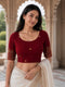 Rajnandini Women's Lycra Embroidered Readymade Blouse(BL1117MAROON0626)