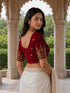 Rajnandini Women's Lycra Embroidered Readymade Blouse(BL1117MAROON0626)