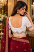 White Lycra Readymade Embroidered Blouse For Women