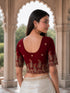 Rajnandini Women's Lycra Embroidered Readymade Blouse(BL6207MAROON0426)