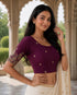 Rajnandini Women's Lycra Embroidered Readymade Blouse(BL6207WINE0426)