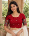 Rajnandini Women's Lycra Embroidered Readymade Blouse(BL6208RED0426)