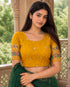 Rajnandini Women's Lycra Embroidered Readymade Blouse(BL6208YELLOW0426)