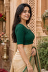 Rajnandini Women's Lycra Solid Readymade Blouse(BL6210GREEN0826)