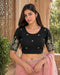 Rajnandini Women's Lycra Embroidered Readymade Blouse(BL6213BLACK0426)