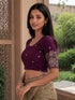 Rajnandini Women's Lycra Embroidered Readymade Blouse(BL6213WINE0426)