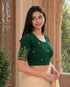 Rajnandini Women's Lycra Embroidered Readymade Blouse(BL6224GREEN0626)