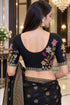 Black Lycra Readymade Embroidered Blouse For Women