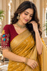 Maroon Lycra Readymade Embroidered Blouse For Women
