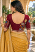 Maroon Lycra Readymade Embroidered Blouse For Women