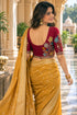 Maroon Lycra Readymade Embroidered Blouse For Women