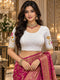 White Lycra Readymade Embroidered Blouse For Women