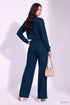 Teal Blue Lycra Solid Oversized Strachable Coords Set
