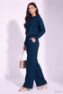 Teal Blue Lycra Solid Oversized Strachable Coords Set