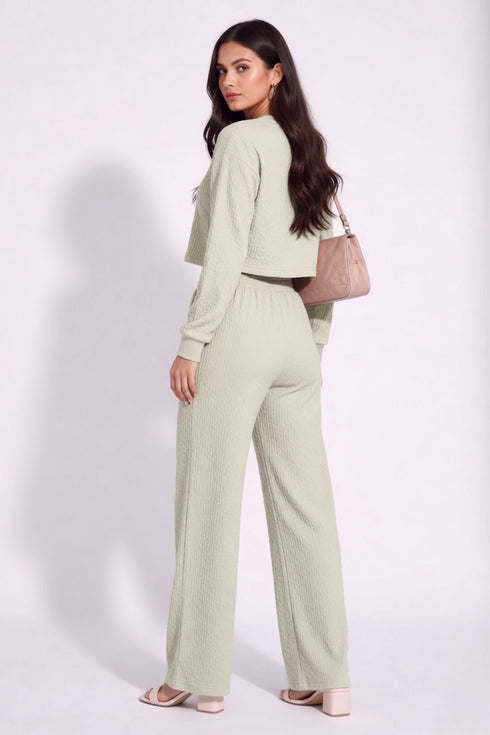 OffWhite Lycra Solid Oversized Strachable Coords Set