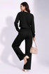 Black Lycra Solid Oversized Strachable Coords Set