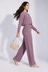 Pink Lycra Solid Oversized Strachable Coords Set