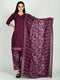 Wine Cotton Blend Printed Ready to Wear Patiala Salwar Suit