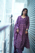 Women's Wine & Beige Cotton Blend Embroidered A-Line Kurta & Pant With Dupatta