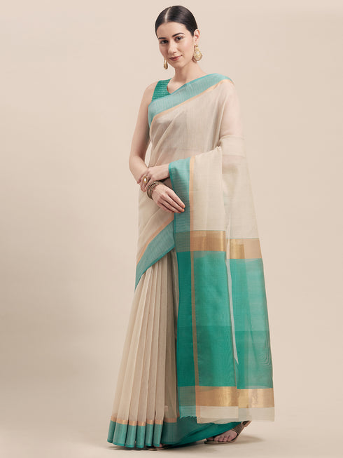 Cotton Woven Traditional Saree with Blouse Piece