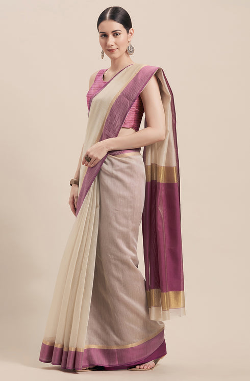 Cotton Woven Traditional Saree with Blouse Piece