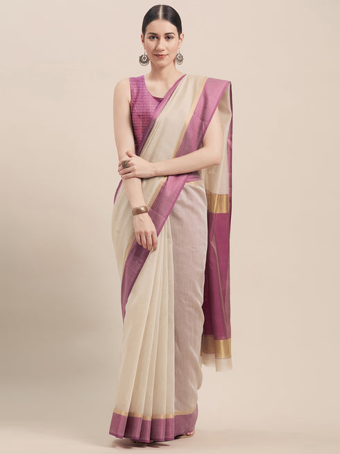 Cotton Woven Traditional Saree with Blouse Piece