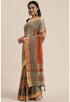 Orange And Beige Cotton Silk Printed Traditional Saree With Blouse Piece