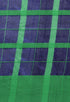 Navy Blue And Green Cotton Checks Printed Traditional Saree With Blouse Piece