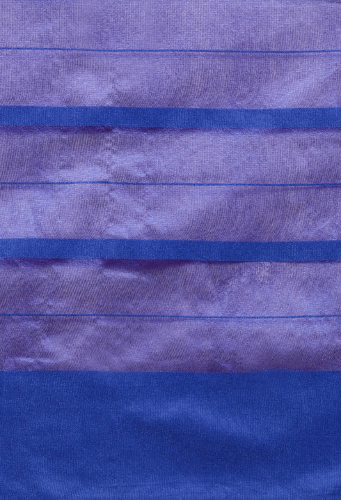 Magenta And Blue Cotton Checks Printed Traditional Saree With Blouse Piece