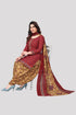 Maroon Cotton Blend Printed Unstitched Salwar Suit Material