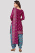 Wine Cotton Blend Printed Unstitched Salwar Suit Material