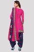 Pink Cotton Blend Printed Unstitched Salwar Suit Material