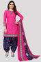 Pink Cotton Blend Printed Unstitched Salwar Suit Material