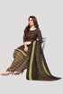 Brown Cotton Blend Printed Unstitched Salwar Suit Material