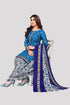 Blue Cotton Blend Printed Unstitched Salwar Suit Material