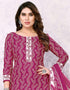 Pink Cotton Blend Printed Unstitched Salwar Suit Material